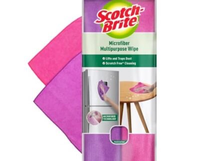 Scotch-Brite Microfiber Multipurpose Wipe (Pack of 2) (Scratch free cleaning with trapping of dust) (Used for dusting, appliances, furniture, window, fittings etc)