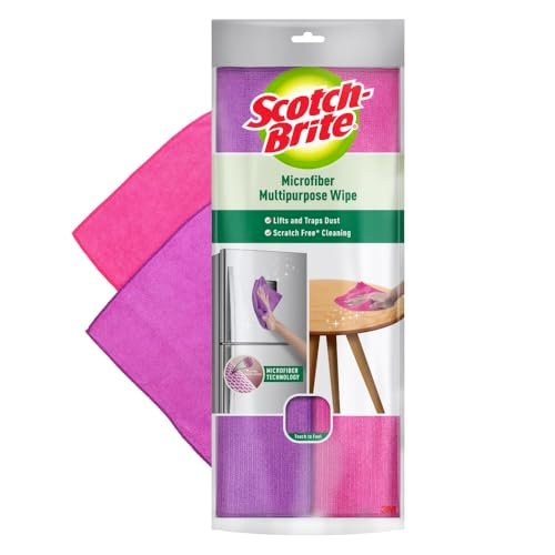 Scotch-Brite Microfiber Multipurpose Wipe (Pack of 2) (Scratch free cleaning with trapping of dust) (Used for dusting, appliances, furniture, window, fittings etc) Scotch-Brite Microfiber Multipurpose Wipe (Pack of 2) (Scratch free cleaning with trapping of dust) (Used for dusting, appliances, furniture, window, fittings etc)