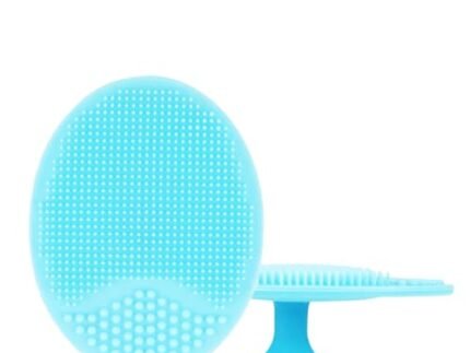 Silicone Face Scrubber Exfoliator, Soft Face Brush, Facial Cleansing Brush, Acne Blackheads Removing, Acne Pore Pad for Deep Cleaning Skin Care for Girls & Women’s (Blue)