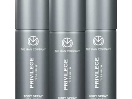 The Man Company Privilege Titanium Deodorant Combo for Men -150ml*3 | Premium Body Spray For Man | Long-Lasting Fragrance | Perfect Deo Set For Everyday Use | Valentine gift Set for Boyfriend , Husband