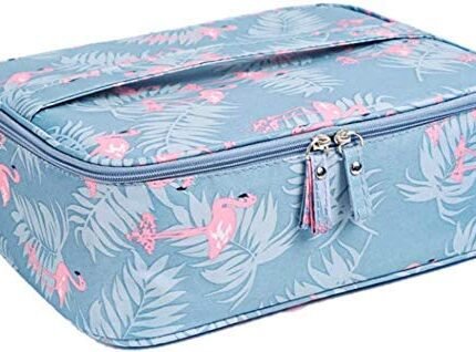 Travel Cosmetic Bag Large Makeup Bag Cosmetic Case Fabric Foldable Makeup Wash Toiletry Storage Purpose Pouch Travelling Bag For Men Women – Multicolor, 23 Cm