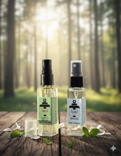 Tulsi Light Perfume Combo Set | Emryth Woods & Petavyn | 8ml Each | Long Lasting Pocket Perfume | Unisex Fragrance | Made in India Tulsi Light Perfume Combo Set | Emryth Woods & Petavyn | 8ml Each | Long Lasting Pocket Perfume | Unisex Fragrance | Made in India