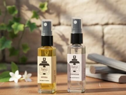 Tulsi Light Perfume Combo Set | Mogra & Chandan | 8ml Each | Long Lasting Pocket Perfume | Unisex Traditional Fragrance | Made in India