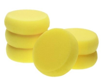 URBAN BOX Round Sponges 6pcs Yellow Painting Sponges Synthetic Artist Sponge Watercolors Sponge for Art & Craft Pottery Clay Cleaning Ceramics Wall