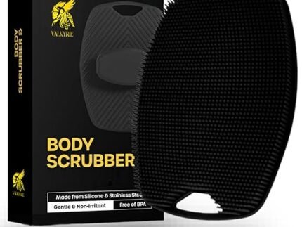 VALKYRIE Silicone Body Scrubber Bath Brush,Scrubber for Nourishing Cleaning & Exfoliating Your Skin Lather Boosting Bristles with Ergonomic No-Slip Handle, Body Exfoliator for Men and Women (BBB)