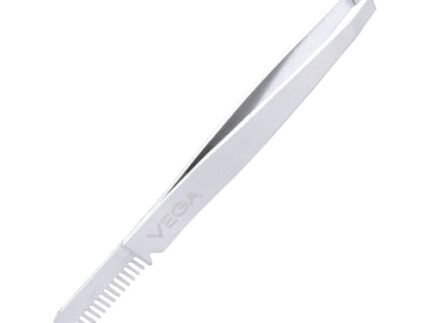Vega 2 In 1 Brow Groomer and Tweezer, Silver, 16 g