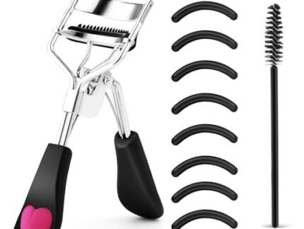 WLLHYF Eyelash Curler Kit Professional Eye Lashes Curler Metal Makeup Tool with Built-in Comb Eye with 10 Replacement Refill Pads for Women Girl Get Dramatically Curled Eyelashes