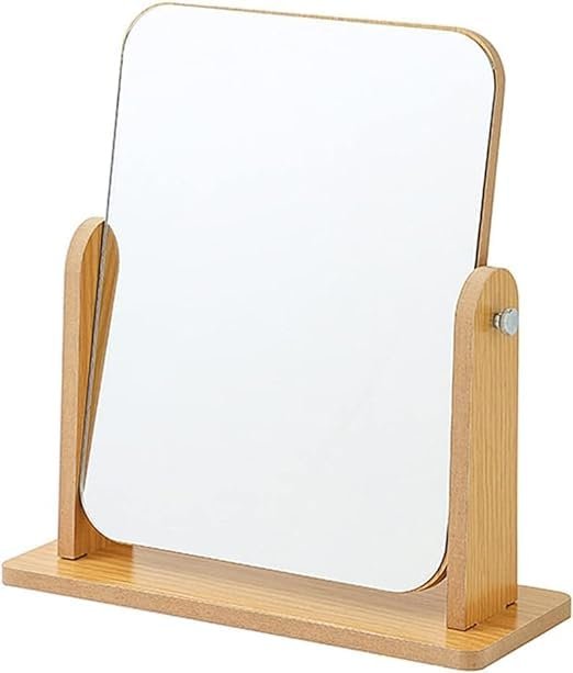 Wooden Tabletop Makeup Mirror 360 Degree Portable Adjustable Table Desk Mirror Vanity Make up Bathroom Living Room Shave Make up Mirror (Professional Big) Wooden Tabletop Makeup Mirror 360 Degree Portable Adjustable Table Desk Mirror Vanity Make up Bathroom Living Room Shave Make up Mirror (Professional Big)