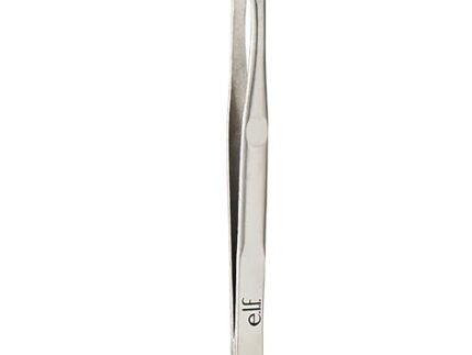 e.l.f. Slant Tweezer, Professional Quality Stainless Steel, Provides a Strong Grip, Removes Hairs Accurately, Shapes, Defines, Easy To Use, Ergonomically-Designed