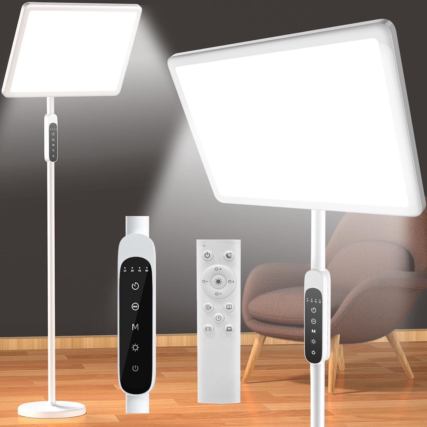 12000 Lux Light Therapy Lamp, Full Spectrum Sunlight Lamp, UV-Free Sun Lamp 12000 Lux Light Therapy Lamp, Full Spectrum Sunlight Lamp, UV-Free Sun Lamp