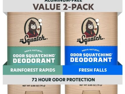 Dr. Squatch Natural Men’s Deodorant, Aluminum Free Deodorant Men (2-Pack)