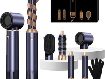 Hair Dryer Brush 5 in 1, Blow Dryer Brush Set with Air Curler Wrap Hair Styler, Negative Ionic Blow Dry Brush, Detachable Hair Tool for Curling, Volumizer,Straightener,Drying