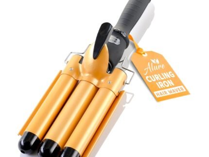 Alure Three Barrel Curling Iron Wand, 1 Inch Ceramic Tourmaline Hair Waver