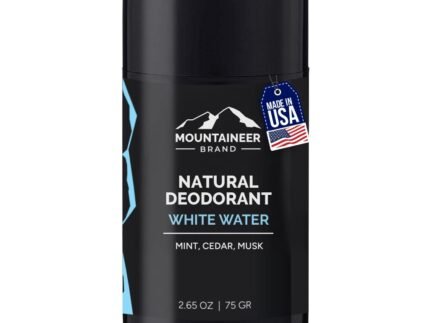 Mountaineer Brand Natural Deodorant for Men | Aluminium Free | Made in West Virginia | Scents Inspired by Nature | Organic & Non Toxic | Odor & Sweat Control | 2.65 oz (White Water)