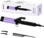 janelove Upgraded Hair Crimper 2 Adjustable Temperature, 1/2 Inch Beach Waves Curling Iron, Hair Waver for Short & Medium Hair, Home and Travel Friendly Crimper Hair Tool, Dual Voltage