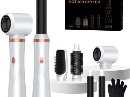 5 in 1 Blow Dryer Brush,Hair Dryer Brush Set,Negative Ionic Blow Dry Brush with Air Curler Wrap Hair Styler, Detachable Hair Tool for Curling, Volumizer,Straightener,Drying