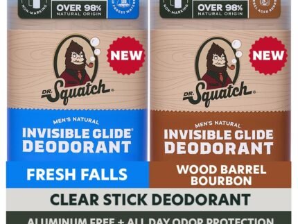 Dr. Squatch Invisible Glide Natural Deodorant Men, Aluminum Free (2-Pack)