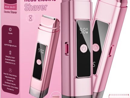 Bikini Trimmer for Women: Electric Razor & Shaver with Dual Heads for Body Pubic Hair, IPX7 Waterproof with LED Display – Rechargeable Lady Trimmer for Bikini Underarm Body Leg Face