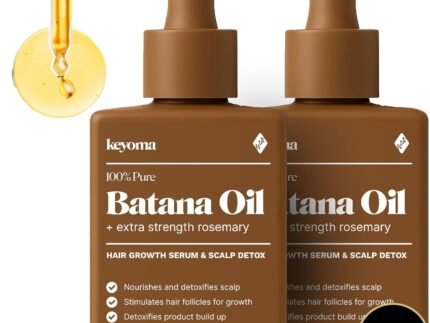 Keyoma Batana Oil for Hair Growth with Rosemary: Nourish & Detox Scalp for Thicker, Stronger, Longer Hair – 100% Organic Batana Oil from Honduras – Reduce Hair Loss (60 mL)