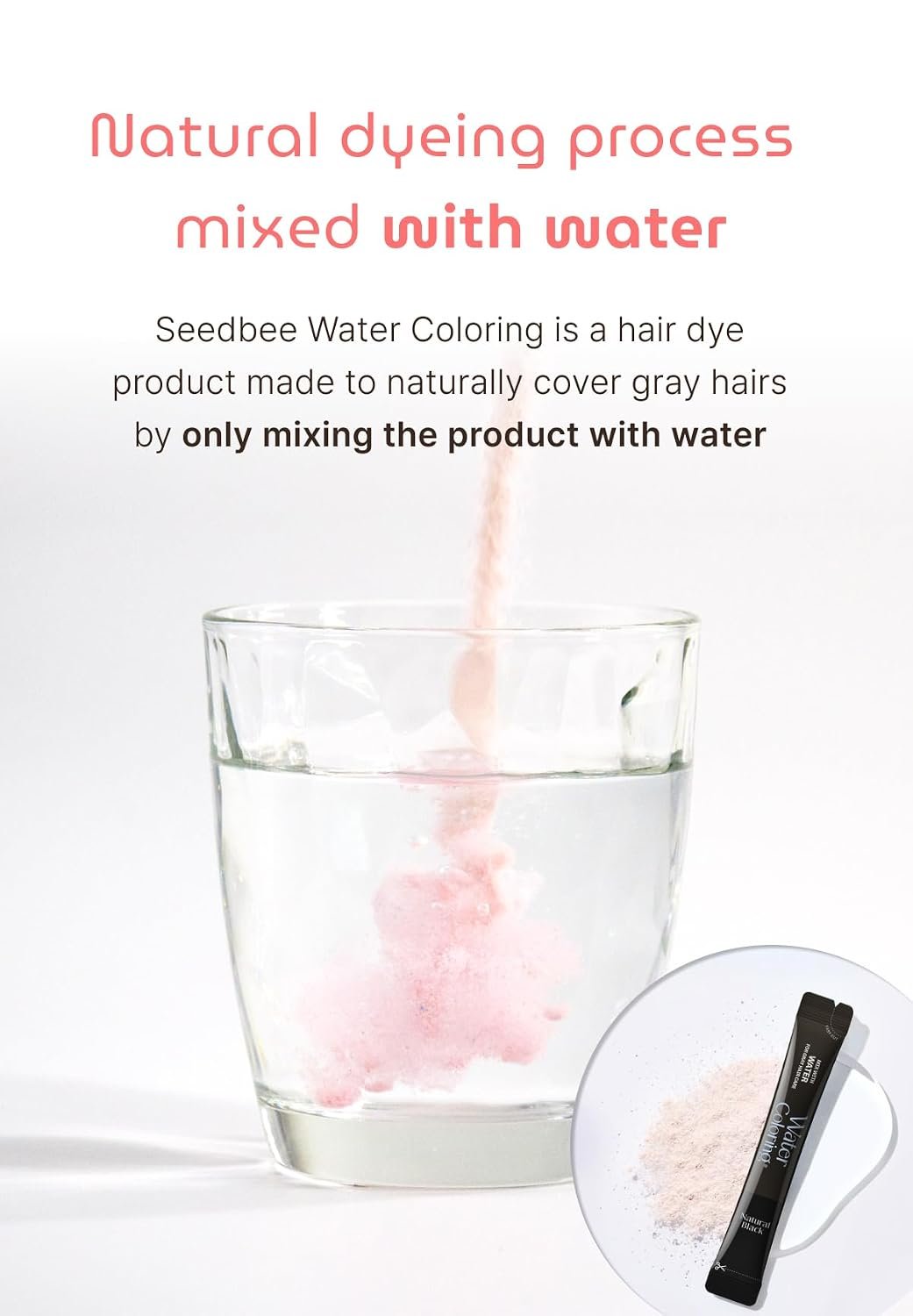 1789812012 Korean Permanent Hair Dye Powder Hair Color Kit Dark Brown Gray Hair Coverage Plant Based Formula Easy Application for Roots Short Long Hair Vegan Just Mix with Water 3 Powder Packets