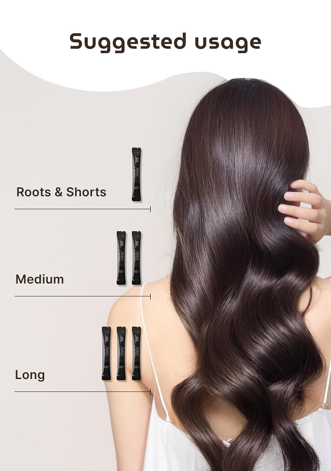 1789812023 Korean Permanent Hair Dye Powder Hair Color Kit Dark Brown Gray Hair Coverage Plant Based Formula Easy Application for Roots Short Long Hair Vegan Just Mix with Water 3 Powder Packets