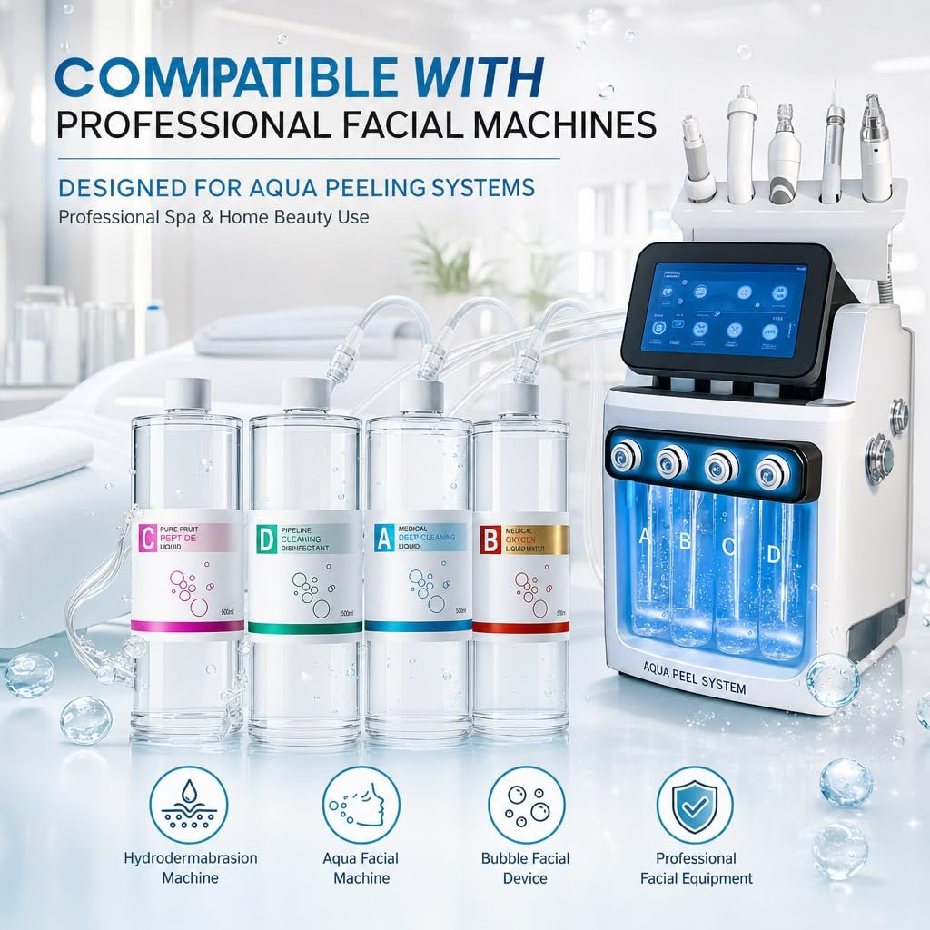 1789816466 Aqua Peeling Solution for Professional Hydrodermabrasion System for Deep Cleansing Machine Use Oxygen Bubble Skin Care Solution SetAt Home Spa Care for All Skin Type