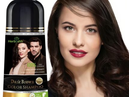 Herbishh Dark Brown Hair Dye Shampoo for Gray Hair Coverage 200 ml