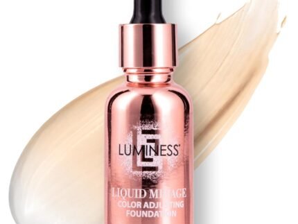 LUMINESS Liquid Mirage Color Changing Foundation for Mature Skin, Skincare-Infused Makeup with Hyaluronic Acid & Vitamin E, Hydrating Liquid Foundation & Concealer Hybrid, Hypoallergenic (Light)