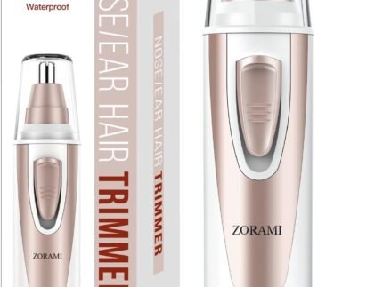 Ear and Nose Hair Trimmer Clipper – 2026 Professional Painless Eyebrow & Facial Hair Trimmer for Men Women, Battery-Operated Trimmer with IPX7 Waterproof, Dual Edge Blades for Easy Cleansing Pink