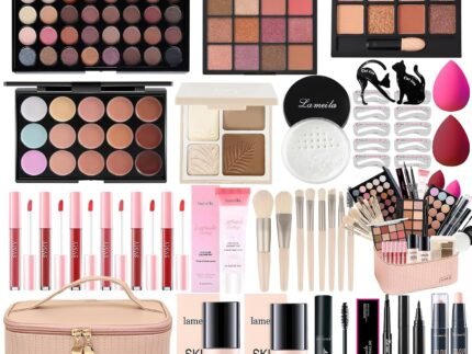 All in One Makeup Kit for Women Full Kit, Makeup Gift Sets for Women Teens Girls, Makeup Essential Bundle Includes Eyeshadow Palette Foundation Eyeliner Contour Stick Lip Gloss Cosmetic Brush Set