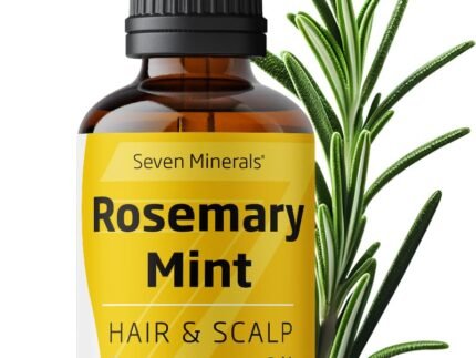 Seven Minerals, NEW Rosemary Oil for Hair Growth, Infused with Jamaican Black Castor Oil, Vitamin E, Mint & Natural Hair Strengthening Oils, Thicker, Longer, Softer Hair for Men & Women (2 fl oz)