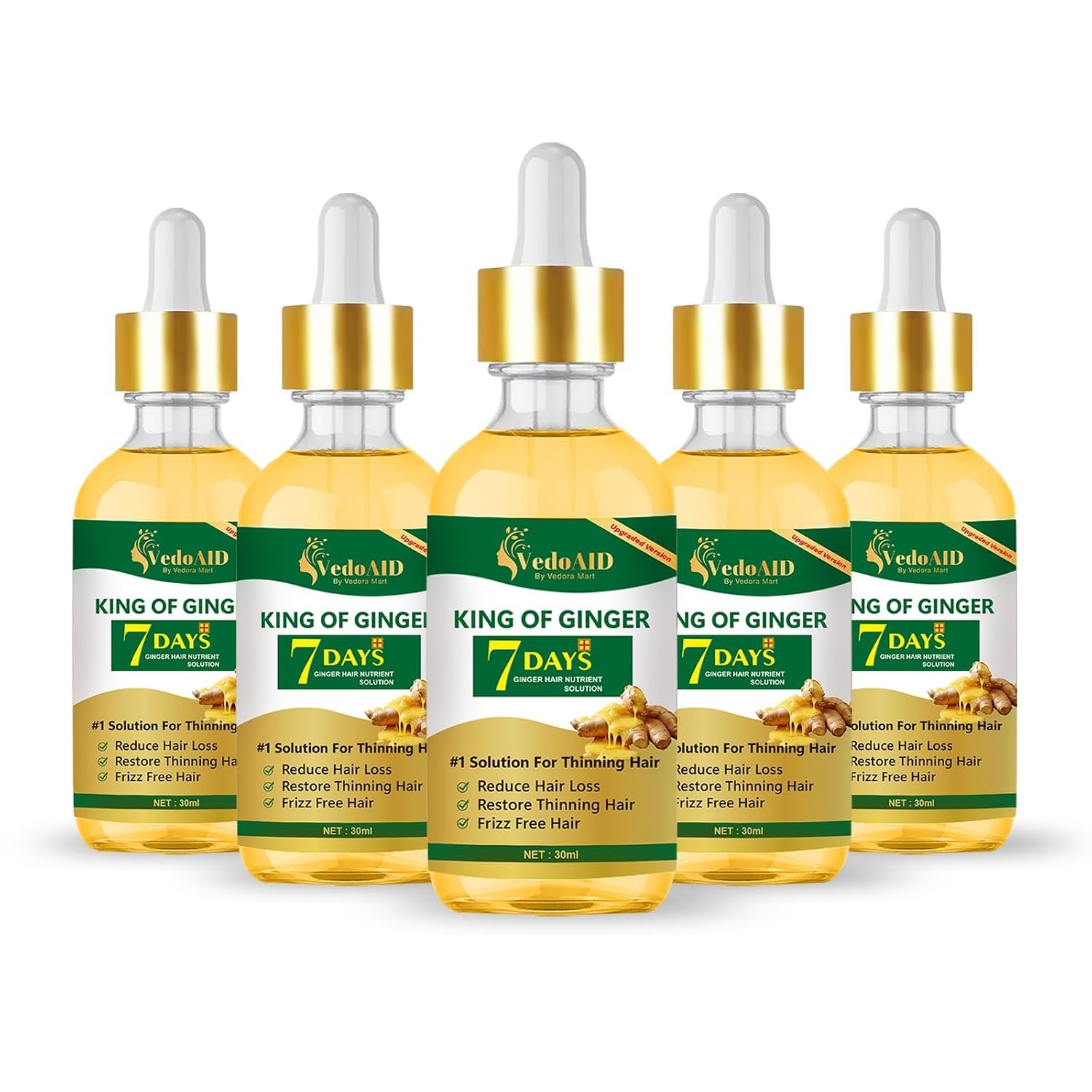 Ginger Oil for Hair Growth - Biotin Hair Growth Serum, Ginger Oil for Hair Growth - Biotin Hair Growth Serum, 100% Pure Natural Ginger Essential Oil - Promotes Stronger, Thicker, Longer Hair in Women & Men