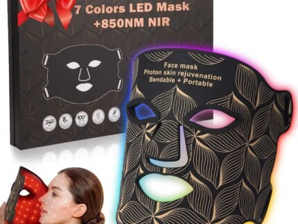 Red Light Therapy for Face, 8 Color LED Face Mask with 850nm NIR