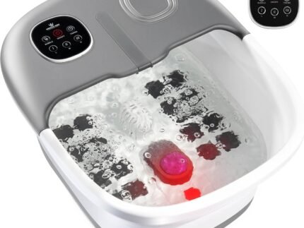 Medical king Foot Spa with Heat and Massage and Jets Includes A Remote Control A Pumice Stone Collapsible Foot Spa Massager with Heat and Massage Bubbles and Vibration