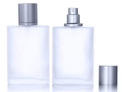 2 Pack 100ml/3.38 Oz Empty Frosted Glass Spray Bottle Perfume Atomizer, Refillable Fine Mist Spray Empty Perfume Bottles with 4 kinds of perfume dispenser (2 Pack 100ml/3.38 Oz Frosted Bottles)