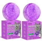 2 Pack Lavender&Rosemary Shampoo Bar for Hair Growth,Deep Cleansing for Scalp Hair Loss Shampoo Soap,Refreshing Organic Hair Oil Control,Natural Solid Shampoo Bar,Sulfate&Silicone Free,Gift for Women