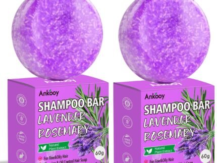 2 Pack Lavender&Rosemary Shampoo Bar for Hair Growth,Deep Cleansing for Scalp Hair Loss Shampoo Soap,Refreshing Organic Hair Oil Control,Natural Solid Shampoo Bar,Sulfate&Silicone Free,Gift for Women