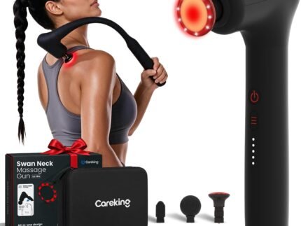 2-in-1 Detachable Massage Gun with Heat, Muscle Massager with Long Handle
