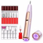 2-in-1 Electric Nail Drill & UV Nail Lamp,Nail File Drill for Acrylic Gel Dip Powder Nails,Nail Drill Machine with 3-Speed & LED Display,Nail File Kit for Manicure Pedicure Home Use for Beginners