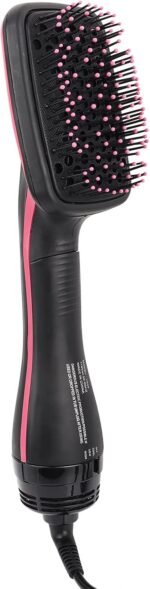 2-in-1 Hair Dryer Brush & Straightener Brush, Ionic Blow Dryer Brush for Women, Hot Air Brush with Paddle Design, Negative Ion Hair Styler for Smooth, Shiny, Frizz-Free Hair, Lightweight & Fast Drying