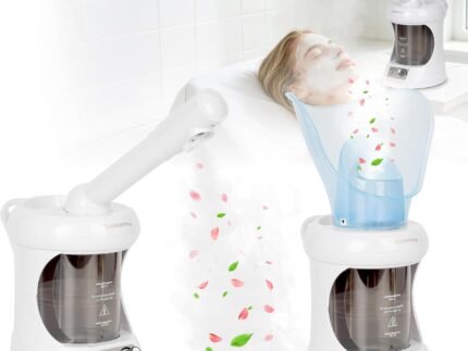 2 in 1 Nasal Steamer, Nano Ionic Facial Steamer with Extendable Arm, White