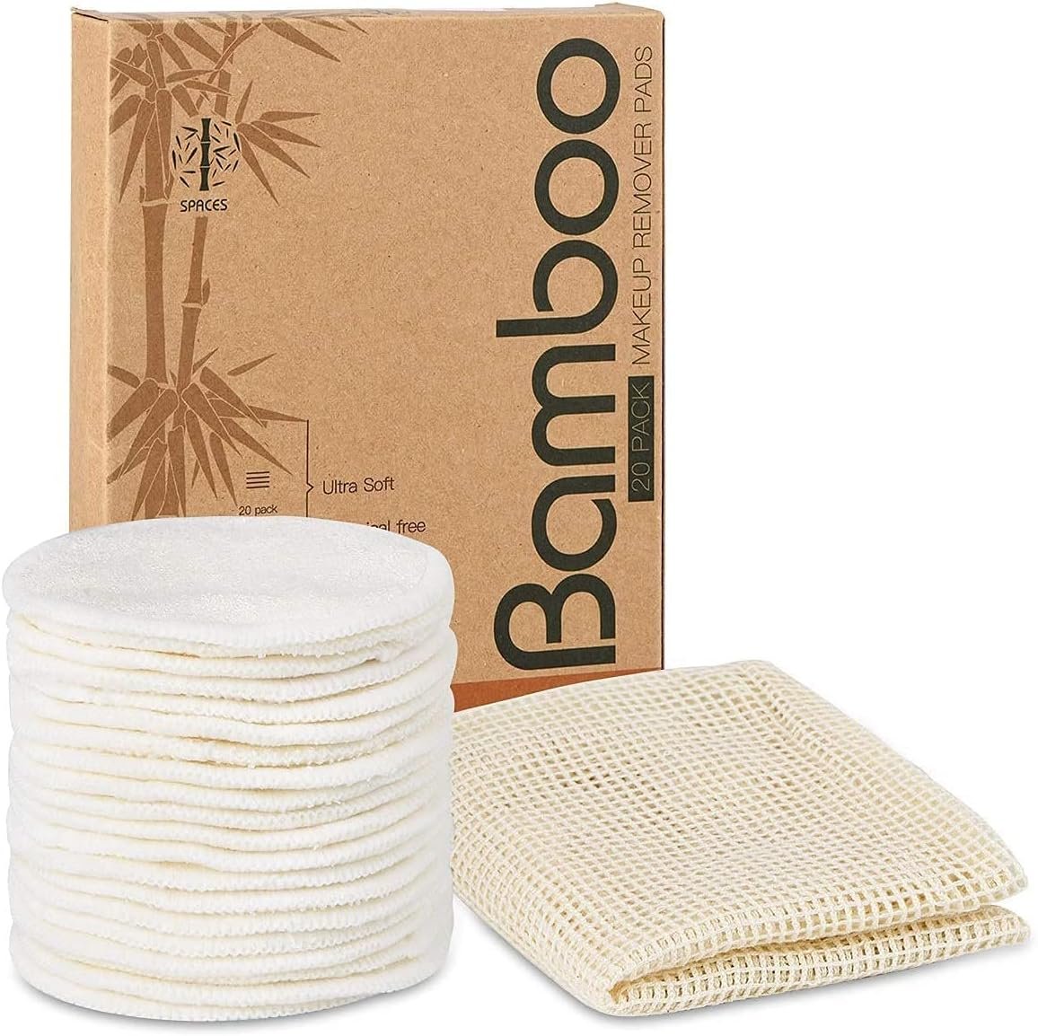 20 Packs Organic Reusable Makeup Remover Pads, Washable Bamboo Cotton Rounds for All Skin Types with Cotton Laundry Bag 20 Packs Organic Reusable Makeup Remover Pads, Washable Bamboo Cotton Rounds for All Skin Types with Cotton Laundry Bag