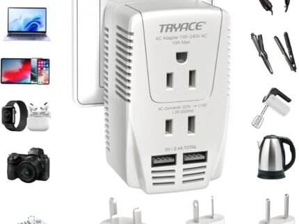 2000W Voltage Converter US to Europe for Hair Dryer Straightener Curler
