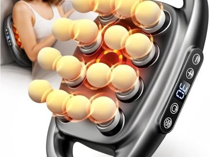 2026 16-Head Deep Tissue Body Massager with Heat, 3 Modes & 30 Intensities, Multi-Head Back Massager for Full Body Relief, Quiet Percussion Massager for Back, Neck, Legs, Waist,1800mAh Battery