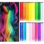 32Pcs Colored Hair Extensions 20Inch Straight Clip in on Hairpieces