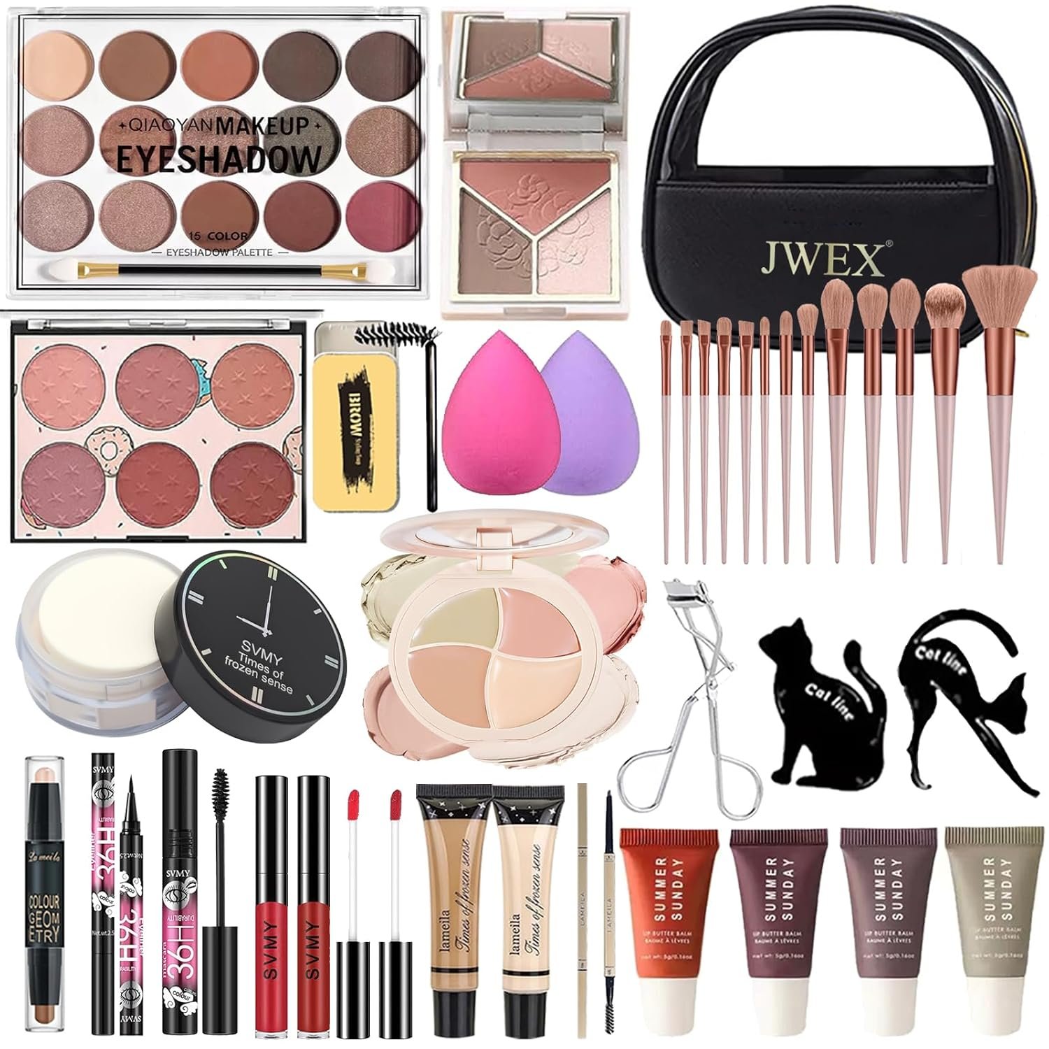 37 Pcs All in One Makeup Kit for Women Full Kit, Makeup Gift Set for Beginners Teenager, Multipurpose Makeup Set Includes Eyeshadow Palette Contour Stick Cosmetic Brush (A204) 37 Pcs All in One Makeup Kit for Women Full Kit, Makeup Gift Set for Beginners Teenager, Multipurpose Makeup Set Includes Eyeshadow Palette Contour Stick Cosmetic Brush (A204)