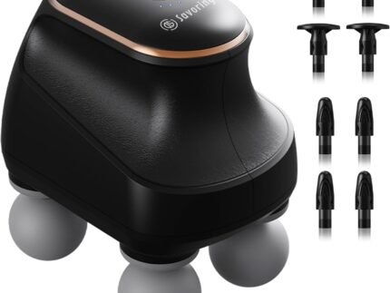 4 Head Massage Gun Deep Tissue, Mini Percussion Muscle Massage Gun for Pain Relief, Portable Electric Muscle Massager with 5 Speeds, 3 Attachments, USB Rechargeable - Ideal Gift for Men & Women