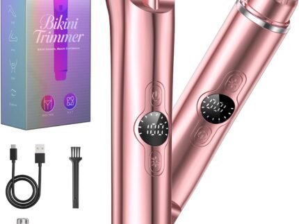 4 in 1 Bikini Trimmer for Women - 2-in-1 Dual Head, IPX7 Waterproof, Rechargeable, Body and Face Shaver for Bikini Line, Pubic Hair, Legs and Underarms