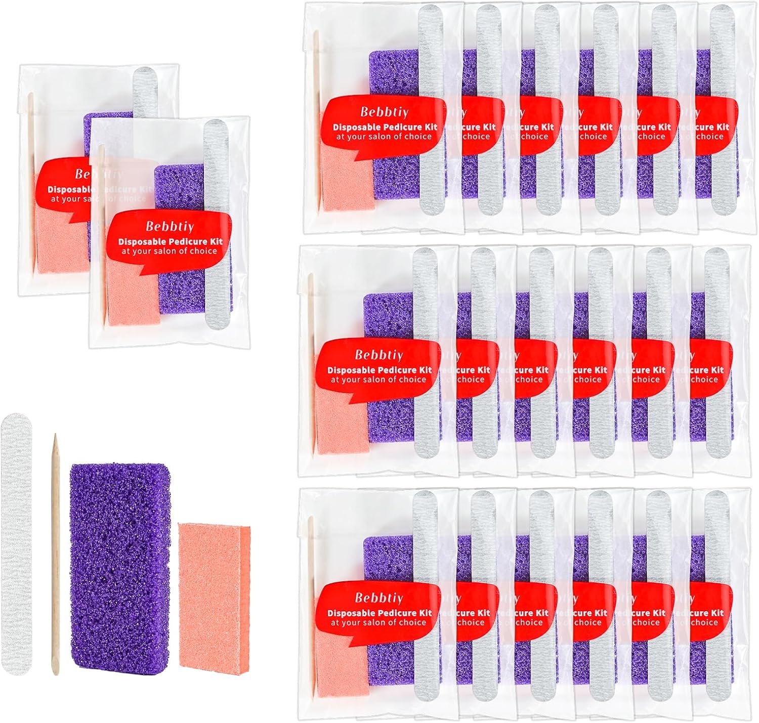 4 in 1 Disposable Pedicure Manicure Kit Sets (Pack of 4 in 1 Disposable Pedicure Manicure Kit Sets (Pack of 20, Count, 20.0)