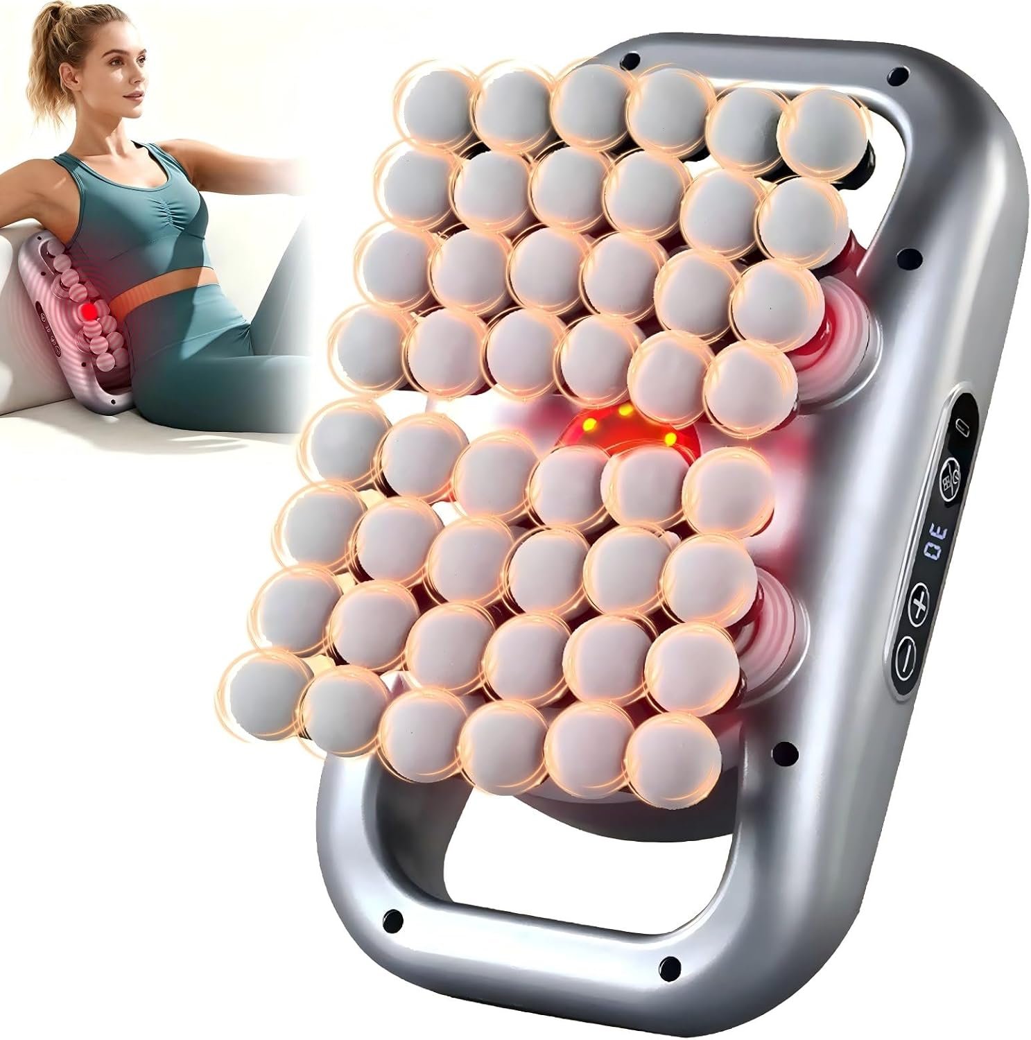 48-Head Massage Gun Set, Deep Tissue Percussion Massager with 9 48-Head Massage Gun Set, Deep Tissue Percussion Massager with 9 Modes & 9 Intensity Levels, Quiet Muscle Massage Gun for Back, Shoulders, Legs, Foot, and Body Muscle Pain Relief